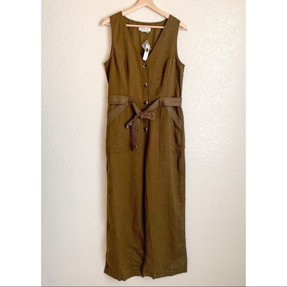 NWT Anthropologie Rhian Belted Button Jumpsuit 8 - Picture 5 of 6